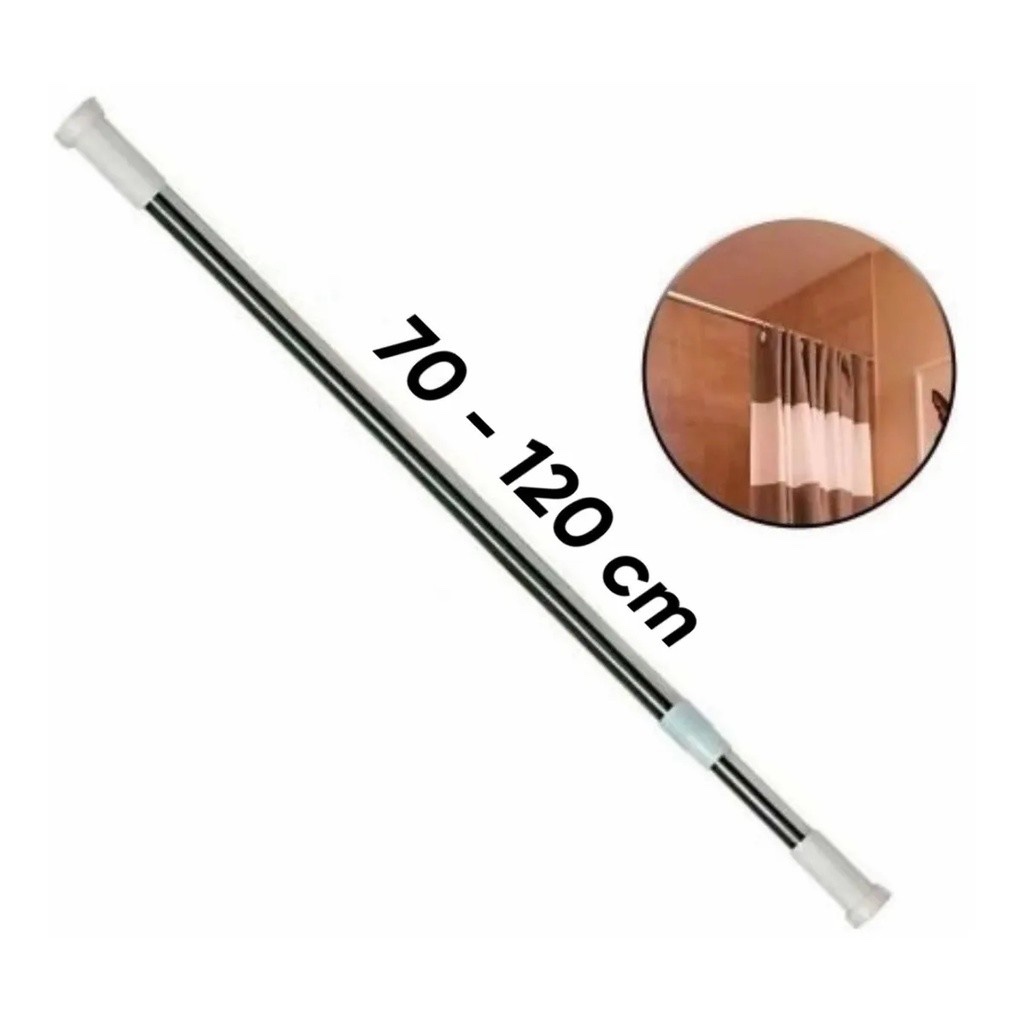 Varão Bastão Extensível Porta cortina Box Banheiro 70 A 120cm