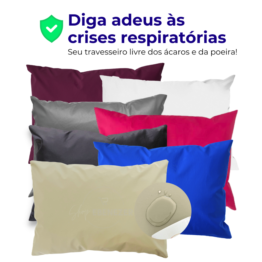 Capa Para Travesseiro Impermeável Fronha Protetora Hospitalar Antialérgico Silencioso Não Esquenta