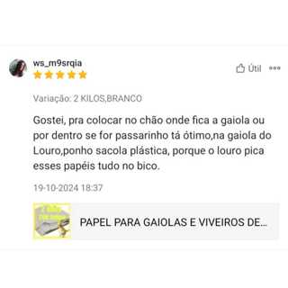 2KG DE PAPEL PARA FORRAR GAIOLAS , FOLHAS GRANDES 50X70 LIMPO E SEM CHEIRO ENVIO IMEDIATO. em Oferta na Shopee