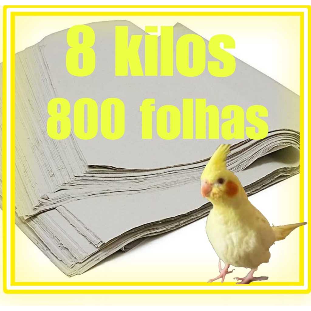 8 Kg de papel biodegradável descartável para forrar fundo de gaiolas  envio imediato.