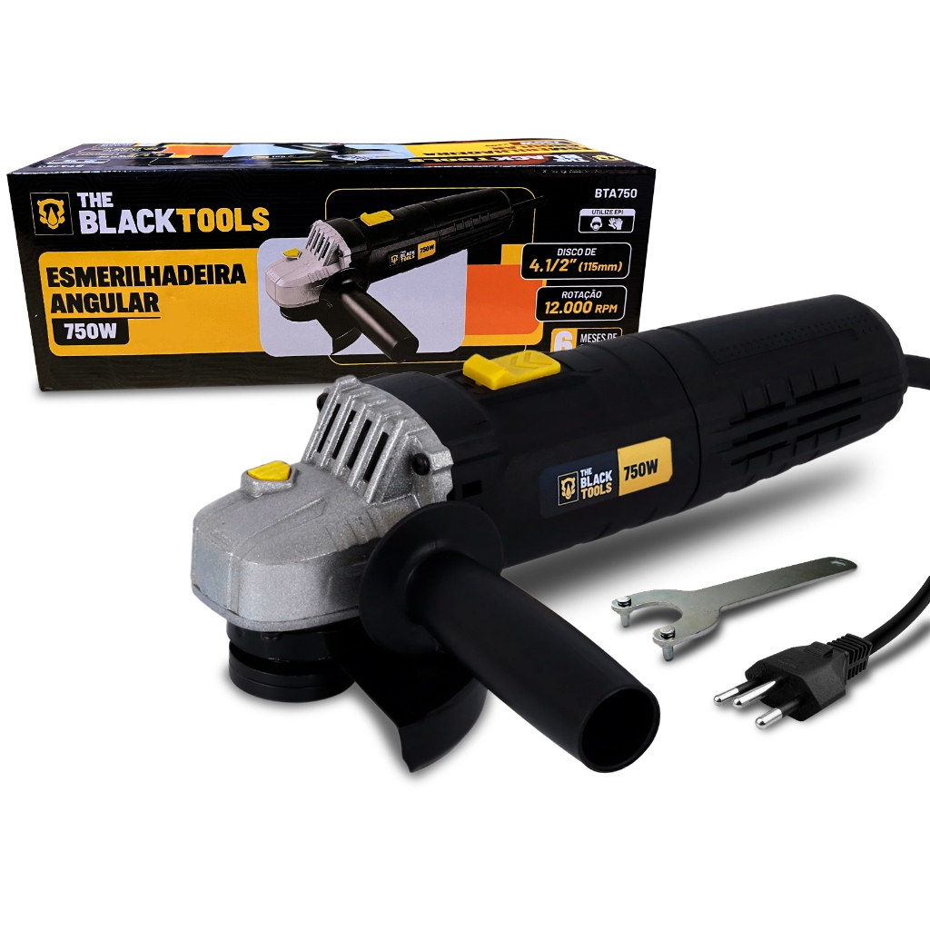 Esmerilhadeira Lixadeira Angular Profissional 4.1/2 750w The Black Tools - Home & Living