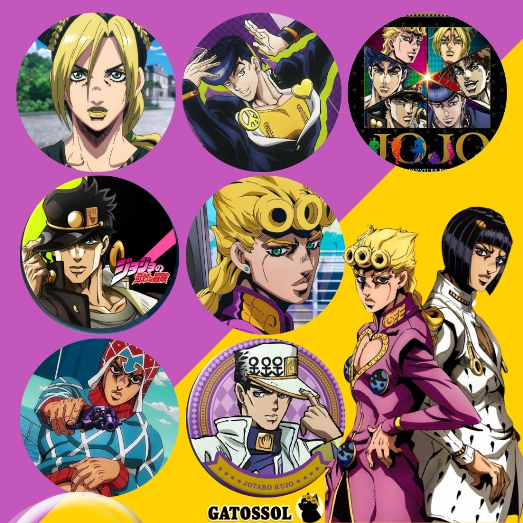 JoJo's Bizarre Adventure Bottons 4,5 cm - ANIME NERD Geek - Bottom/botton - Boton - Broche alfinete - Buton - Button PIN