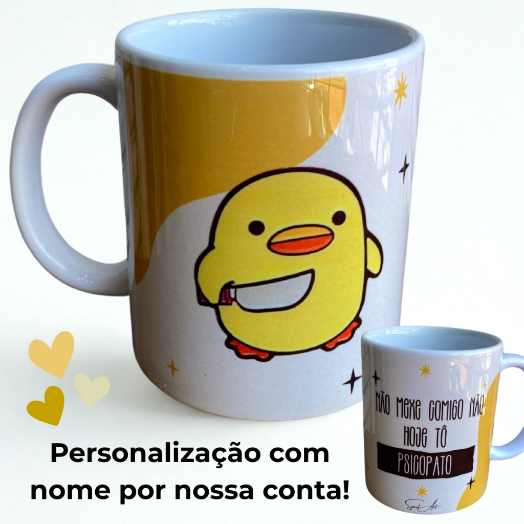 Caneca Meme do Pato Psicopato Personalizada Caneca Divertida Meme do Pato Presente criativo