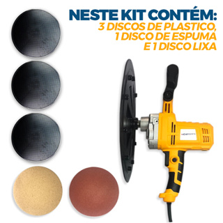 Desempenadeira Elétrica 1200W Menegotti + 5 Discos para Acabamentos de Reboco para Pedreiros em Oferta na Shopee