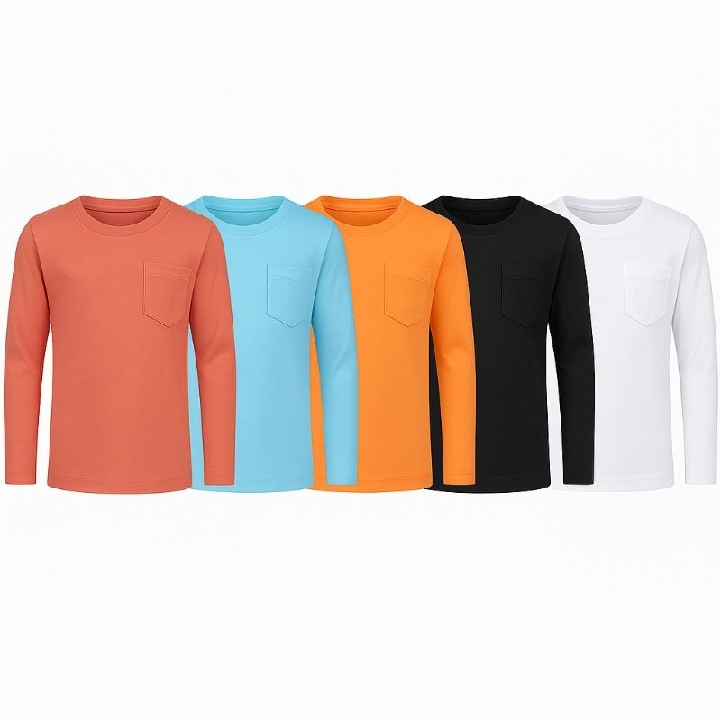 kit 5 Camisetas Infantil Manga Curta 100% Algodão Basica Confortável Para o Dia a Dia