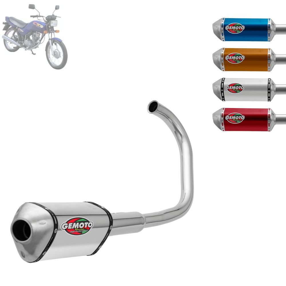 Escapamento Escape Gemoto Racing 3 Trioval Moto Honda Cg Titan 125 1976 Até 1999 Cromado em Oferta na Shopee