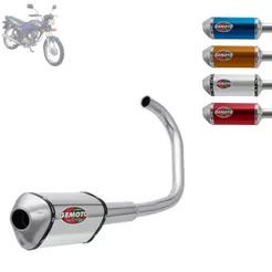 Escapamento Escape Gemoto Racing 3 Trioval Moto Honda Cg Titan 125 1976 Até 1999 Cromado