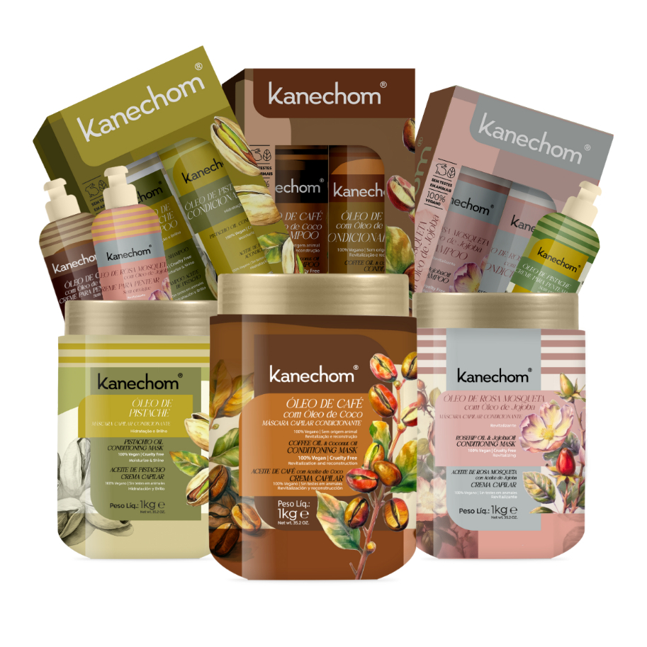 Lançamento Kanechom Kit Belezas da Terra Shampoo + Condicionador + Máscara 1kg  + Creme pa...