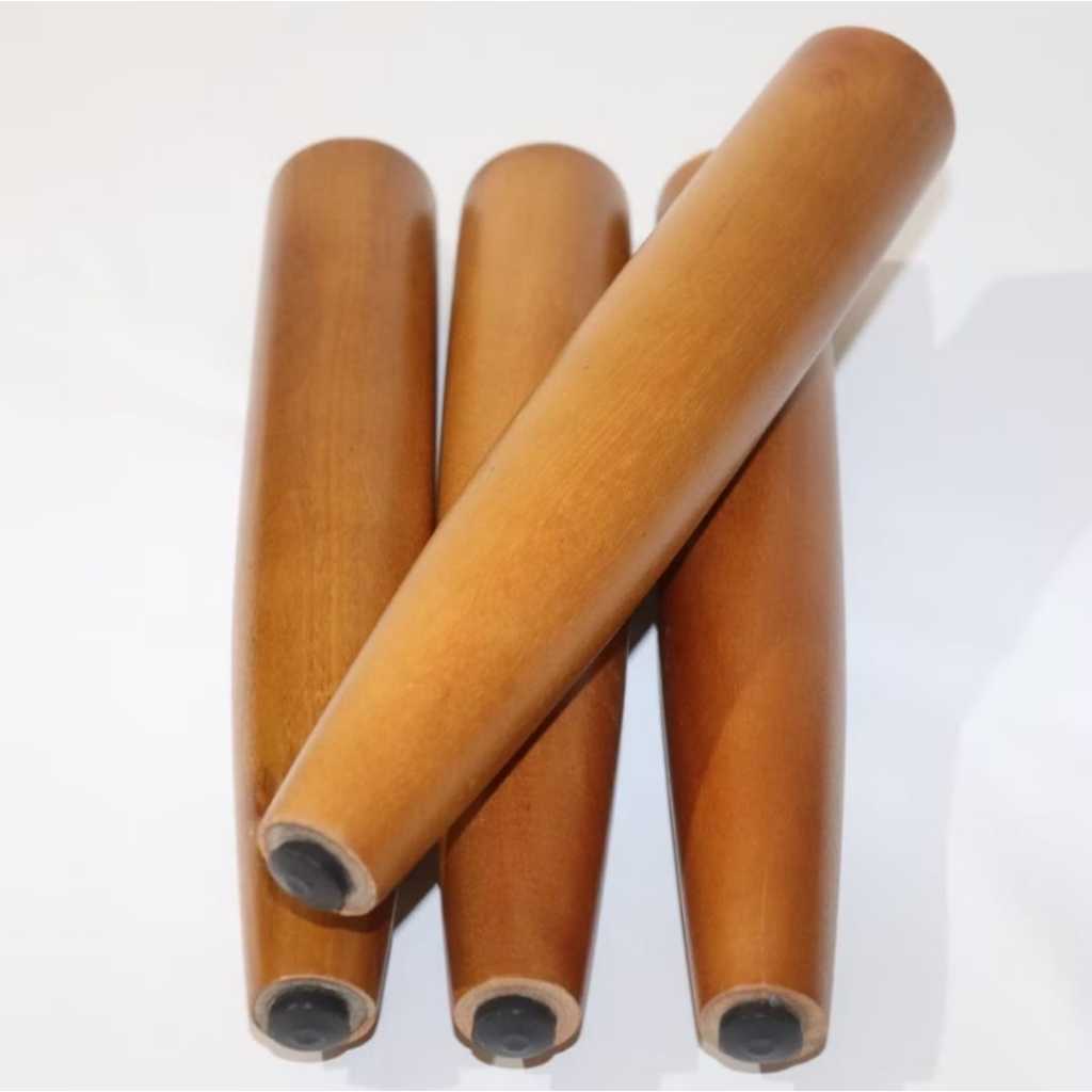Kit Pés Palito 30 Cm e 15 Cm Madeira Eucalipto Tratado Para Poltronas Puff Retros Visammer