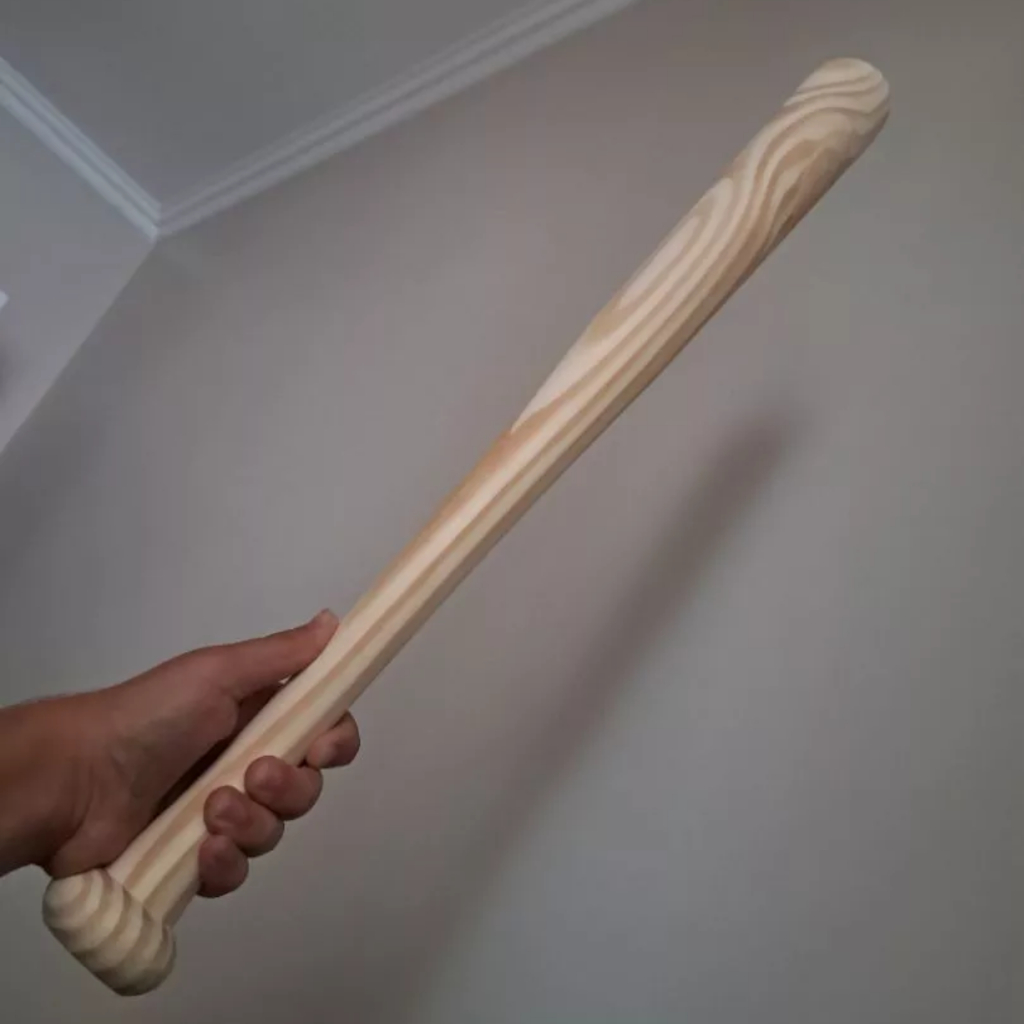 Taco De Baseball Decorativo Madeira Maciça Bets Bastão Cru Proteção Decoração Quarto 65cm