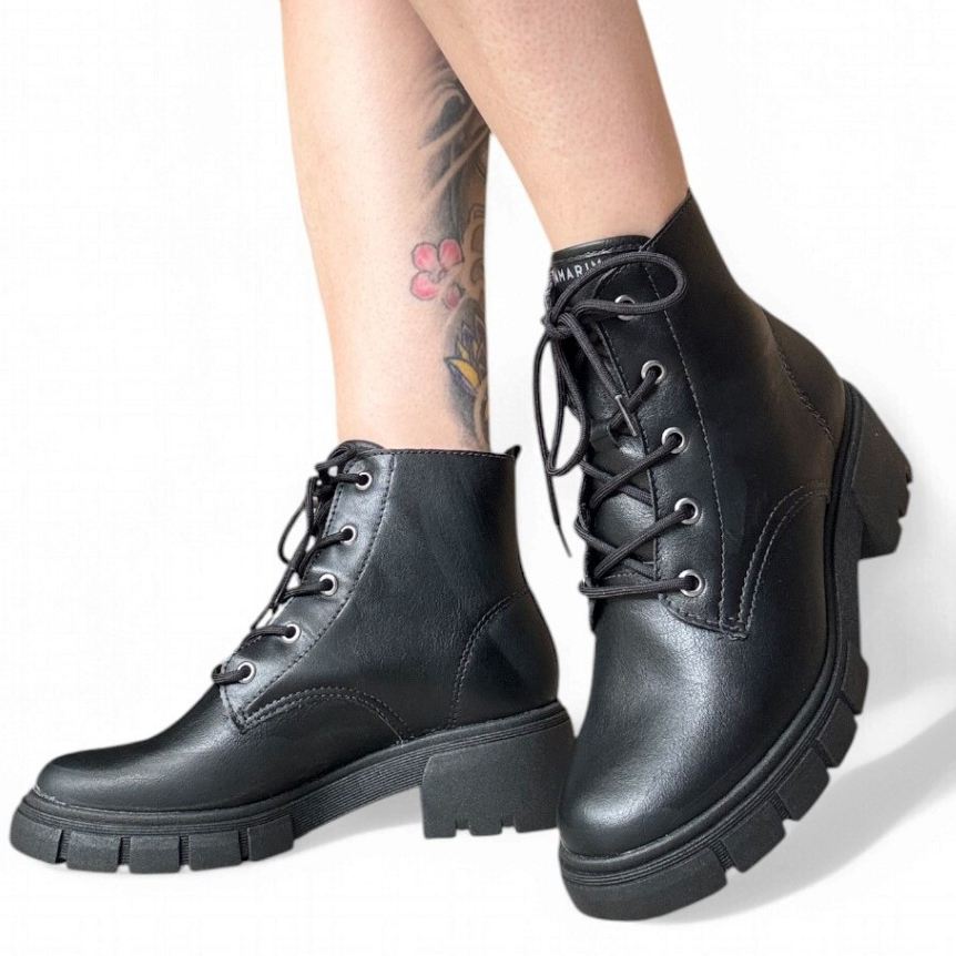 Bota Coturno Feminina Preta Ramarim 2412101-1 em Oferta na Shopee