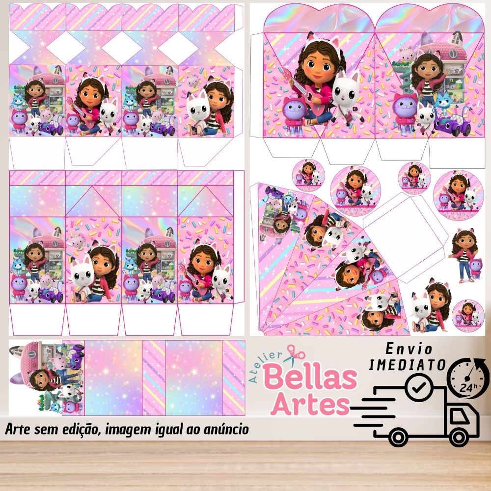 KIT LEMBRANCINHAS A CASA MAGICA DA GABBY COM 80/160 ITENS (sem nome) - ENVIO 24H em Oferta na Shopee