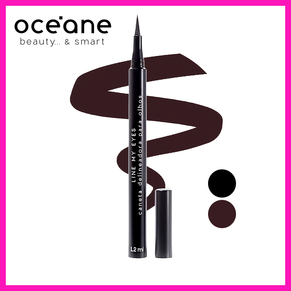 Océane Edition Caneta Delineadora Line My Eyes 1,2ml (Perfeito para fazer um delineado uniforme e pigmentado!)
