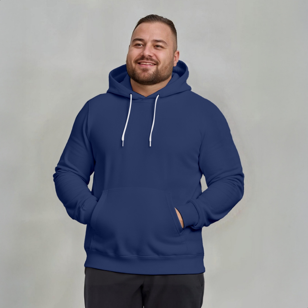 Moletom Blusa Plus Size Masculina Liso Com Capuz