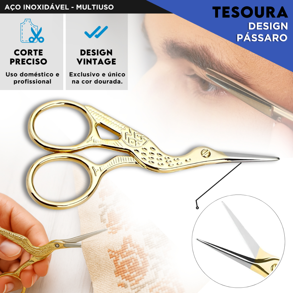 Tesoura Pássaro Alfaiataria - Aço inoxidável - Mazzal