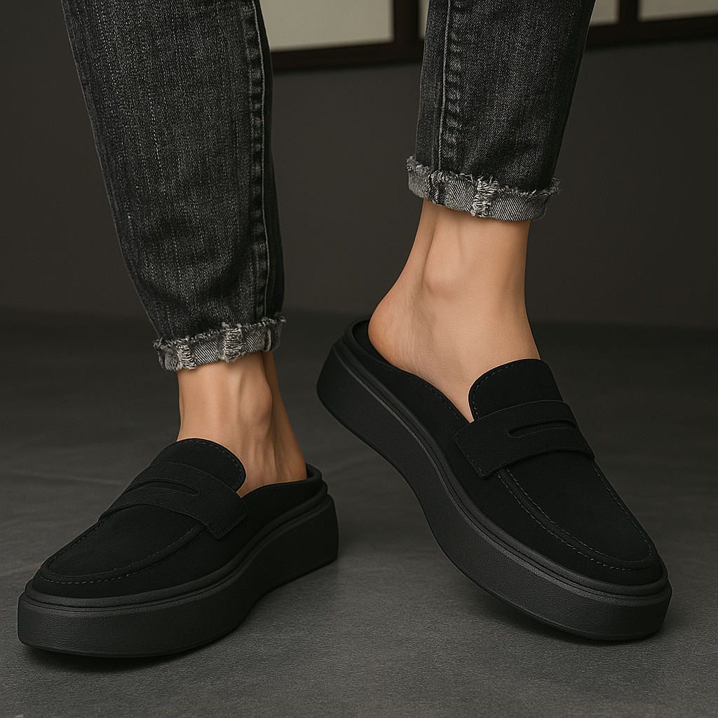 Mocassim Loafer Masculino Sneaker Mule Slip On em Couro Camurça Sola Alta Berluti em Oferta na Shopee