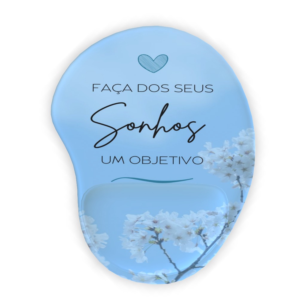 Mouse Pad com apoio - acessório informática computador, neopreme com emborrachado, estampas impressão digital