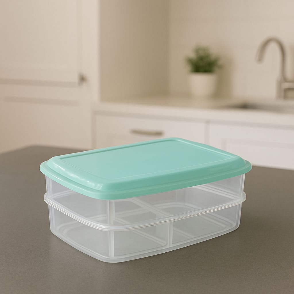 Porta Frios Duplo Com Tampa 1200ml Alimento Fresco E Conservado Organização Cozinha 101/2