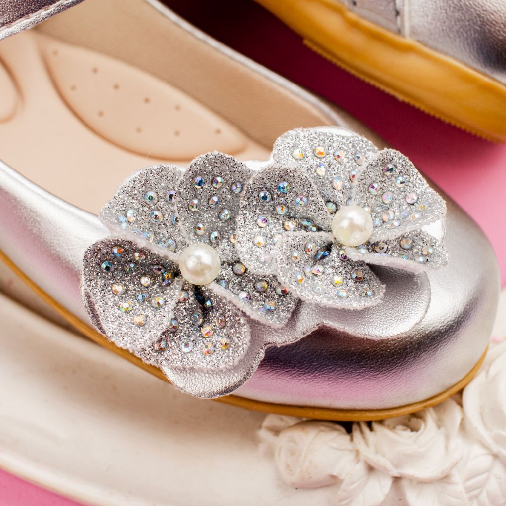 Sapatilha Infantil Menina Confortável Duas Flor Glitter Festa Casual 2030