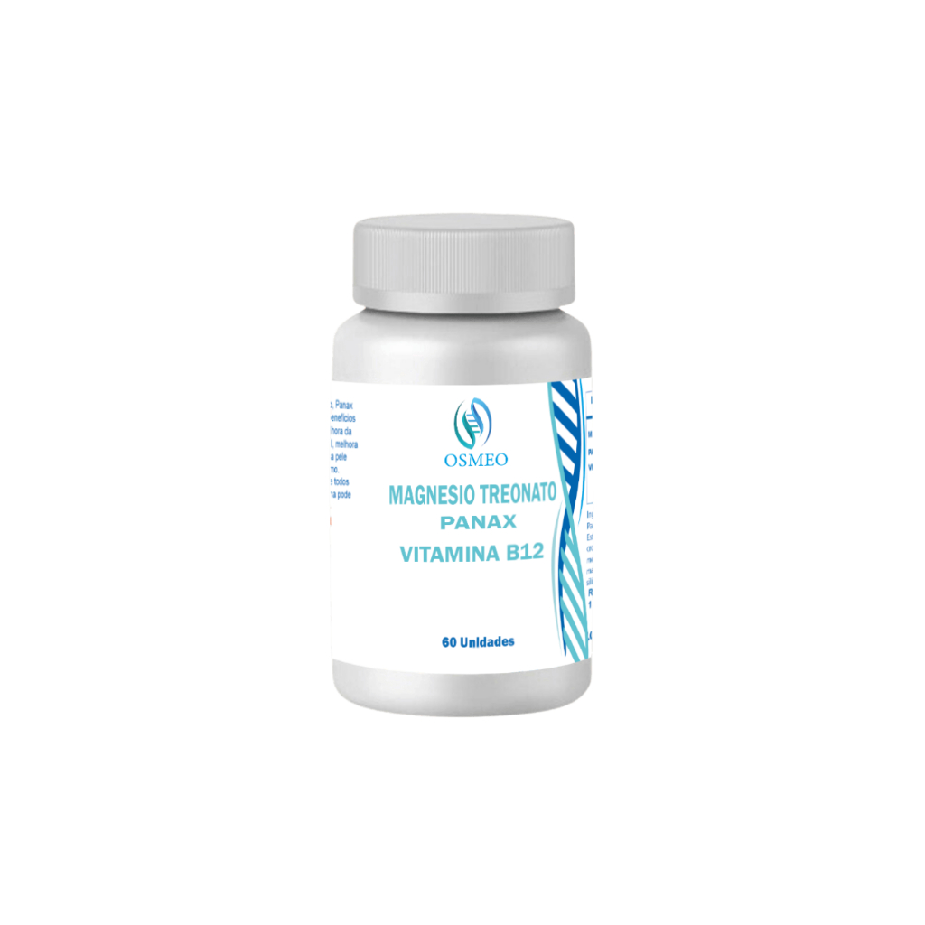 Magnésio Treonato + Ginseng Panax E Vitamina B12 Metilcobalamina 60 unidades