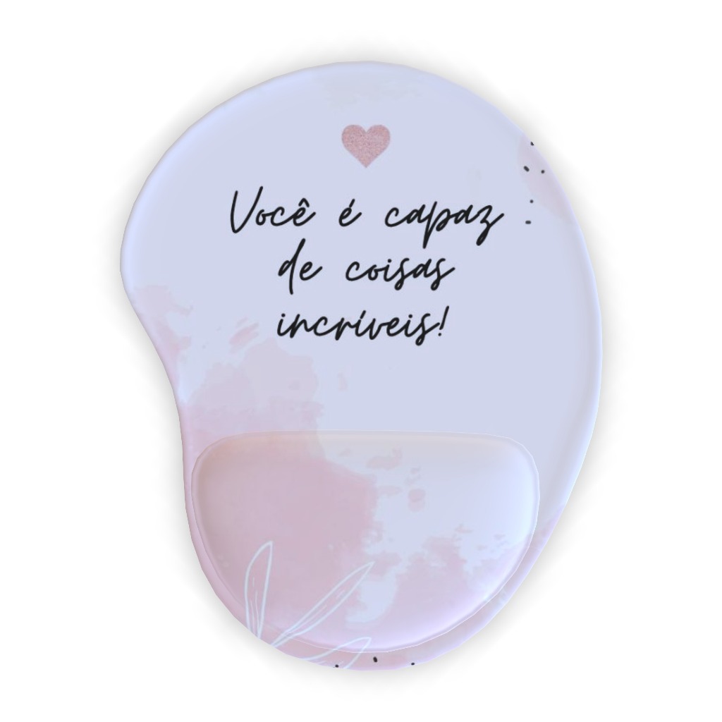 Mouse Pad com apoio - acessório informática computador, neopreme com emborrachado, estampas impressão digital
