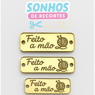 Etiqueta Acrílico com escrita "Feito a mão" 10 ou 30 Unidades (NÃO PERSONALIZAMOS) em Oferta na Shopee