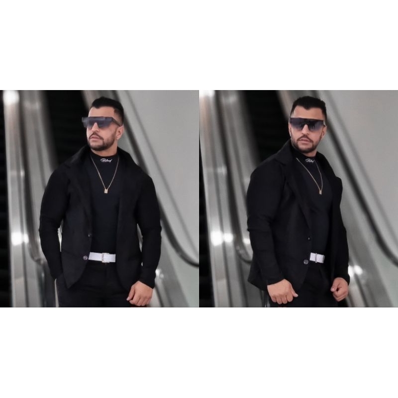 Blazer Casual Blazer Slim Com Elastano