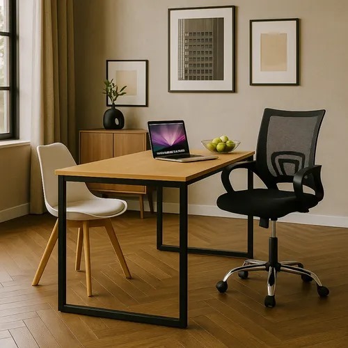 Cadeira e Mesa Kit Para Sala Comercial Ideal Para Computador e Notebook Facilita Organização e Potencializa Trabalho