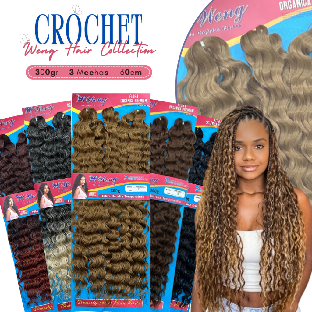 Cabelo Orgânico Crochet Braid Cacheado Weng 60cm
