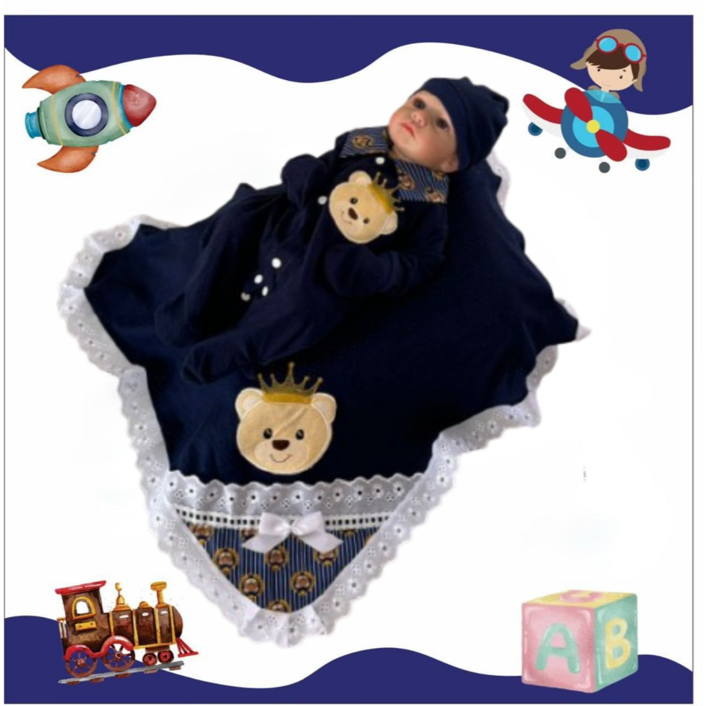 Saida De Maternidade Menino e Menina Para Bebê Recèm Nascido 5 Peças Ursinho De Pelùcia em Oferta na Shopee