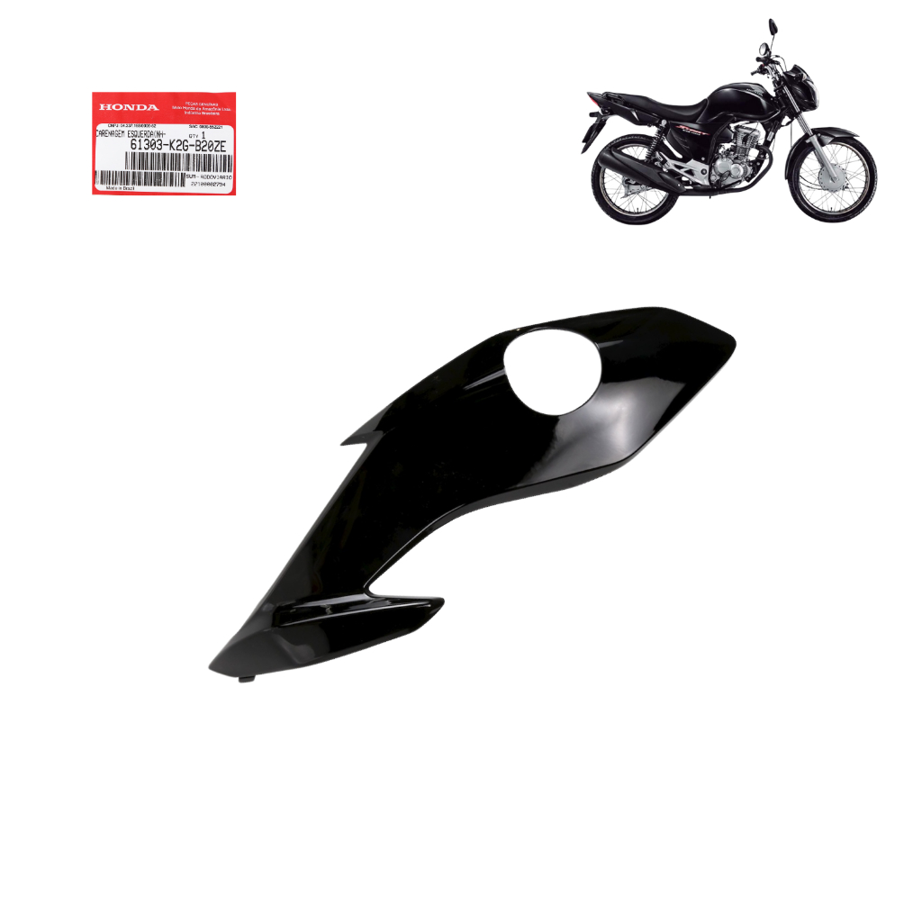 Carenagem Bananinha do Farol Esquerda Fan 160 2022 A 2024 Preto Original Honda