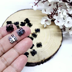 Mini Apliques Tag Acrílico Aranha 1 cm Artesanato Decoração Festa