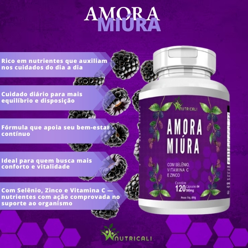 Kit/ 2 Amora Miura Vitamina C Selênio E Zinco 240 Cápsulas + Saúde e Bem Estar Nutricali — imagem 2 de 2
