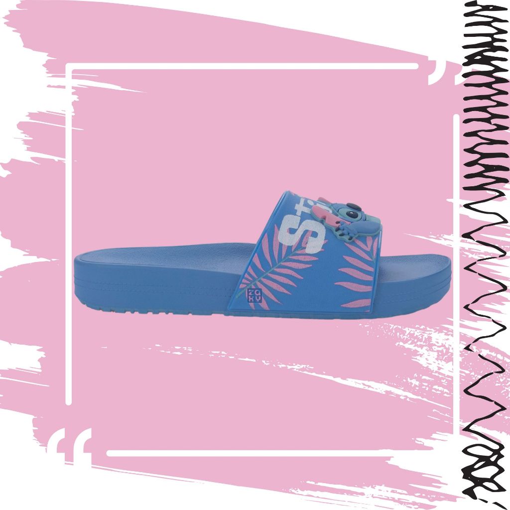 Chinelo Slide Feminino Stitch Zaxy Disney Daily Original Papete Sandália Grendene Adulto
