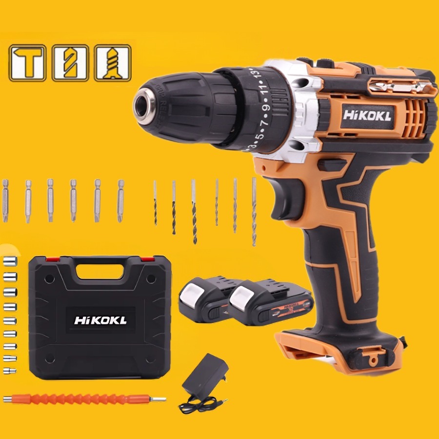 Furadeira Parafusadeira 21V 36V 2 Baterias Sem Fio Impacto Maleta Completo Broca Bits Maleta Bivolt em Oferta na Shopee