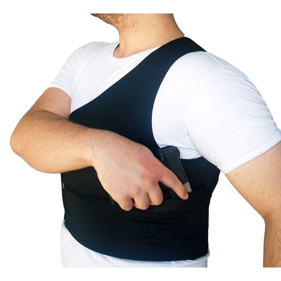 Camiseta Multi Funções Unisex / Coldre + Porta Carregador - Preta