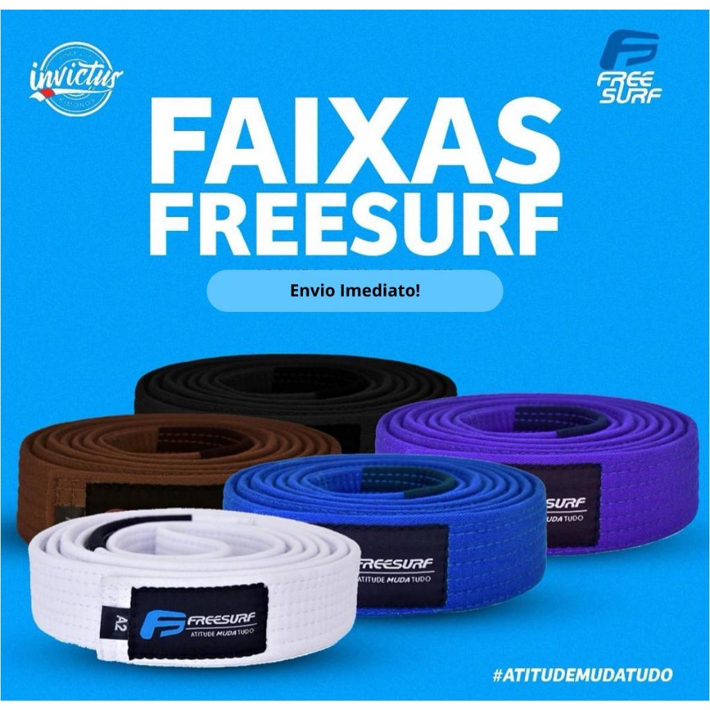 Faixa Freesurf de Jiu Jitsu  Adulto e Infantil Branca Azul Roxa Marrom Preta Cinza Amarela Laranja Verde Envio Imediato