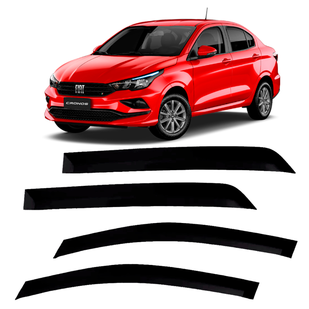 Calha De Chuva Automotiva Fiat Cronos 2018 A 2023 4 Portas em Oferta na Shopee