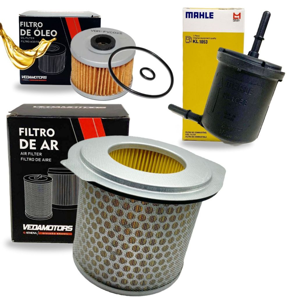 Kit de Filtros Para Cb 300R 2009-2015 (Filtro de Óleo + Filtro de Ar + Filtro de Combustível) em Oferta na Shopee