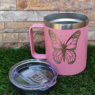 Caneca Térmica 350ml com Alça PERSONALIZADA LASER COM NOME IMAGEM EM SILHUETA Aço Inox em Oferta na Shopee