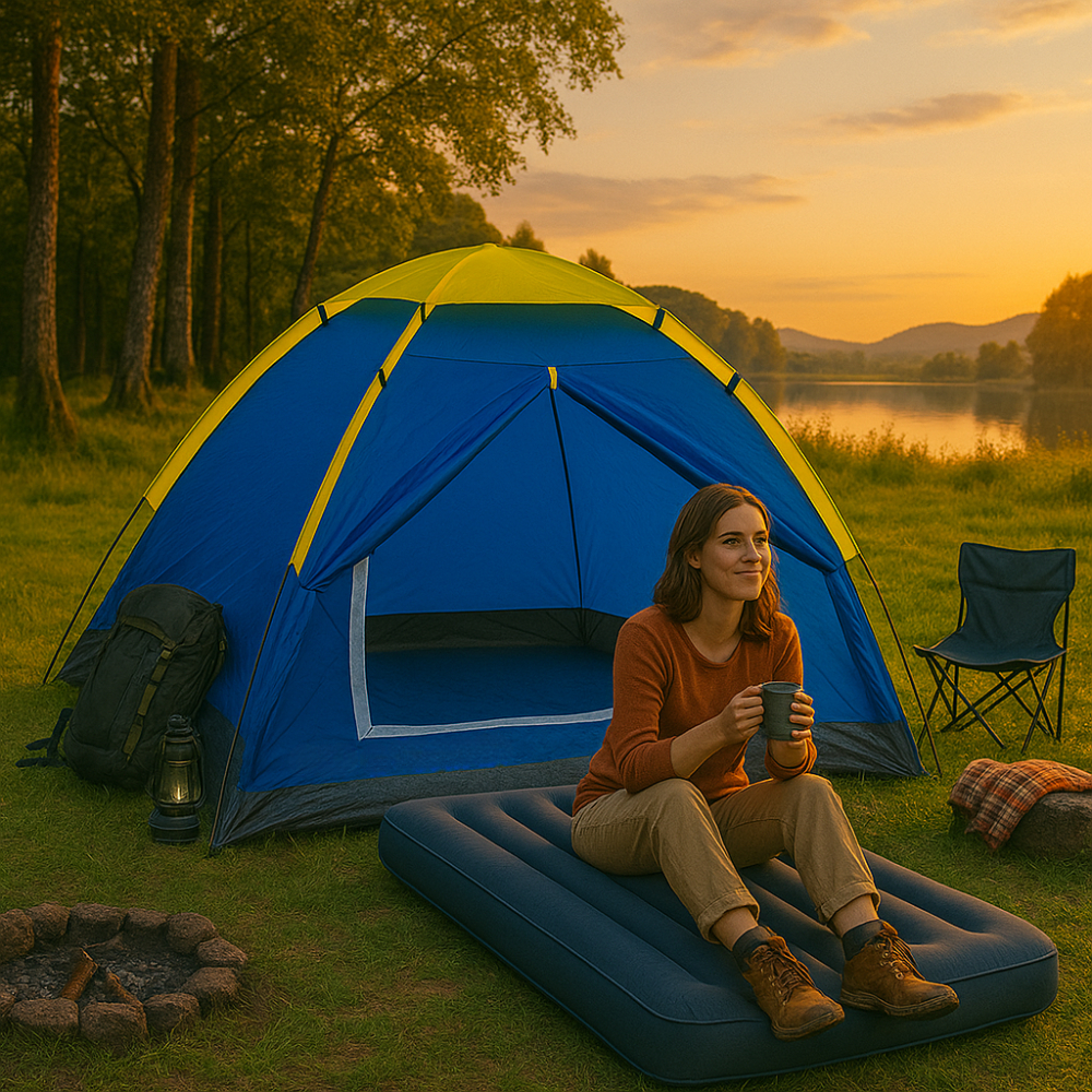 Barraca Camping 2 pessoas Mor Iglu Life + Colchão Solteiro Inflável Com bomba em Oferta na Shopee