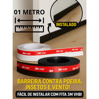 Veda Porta Adesivo Bloqueia Poeira, Vento, Insetos, Água e Luminosidade | 1 Metro Ajustável em Oferta na Shopee