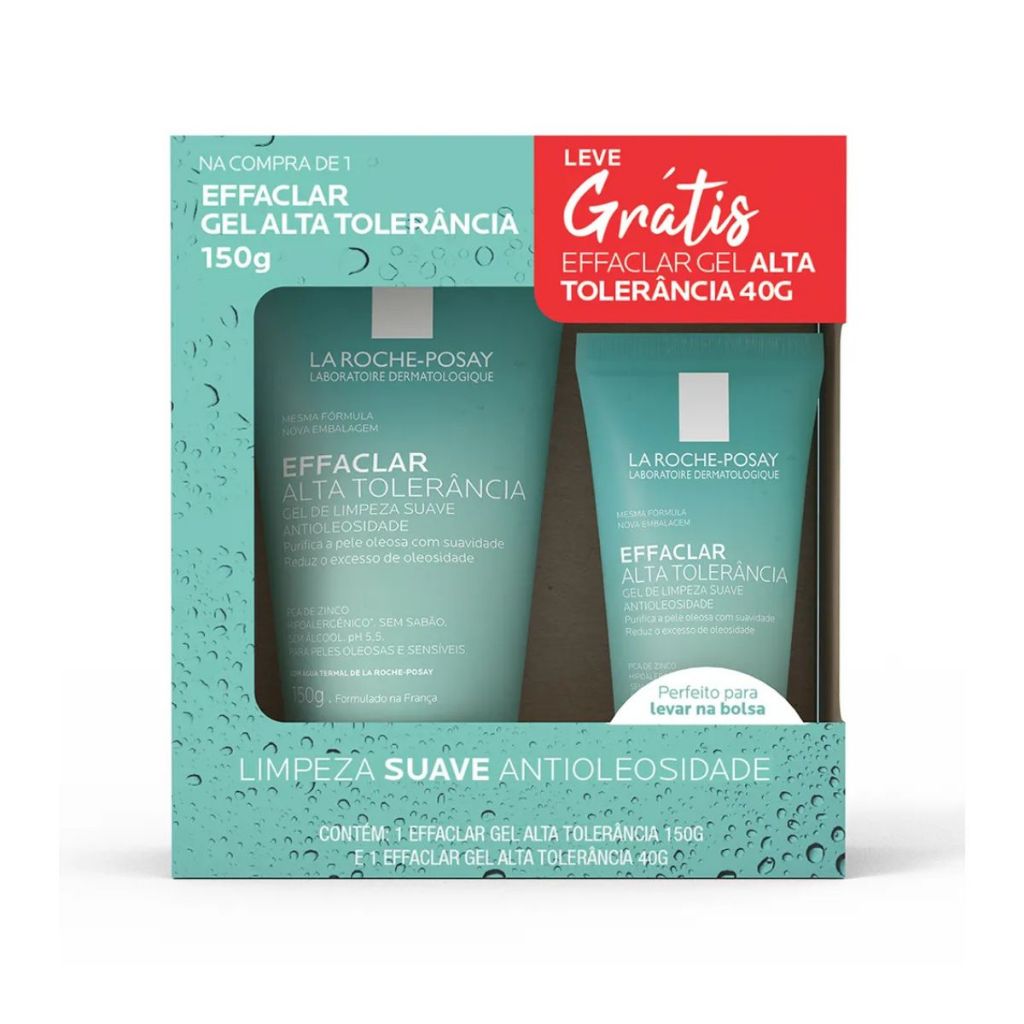 Kit Gel De Limpeza Facial La Roche-Posay Effaclar Alta Tolerância 150g + 40g em Oferta na Shopee