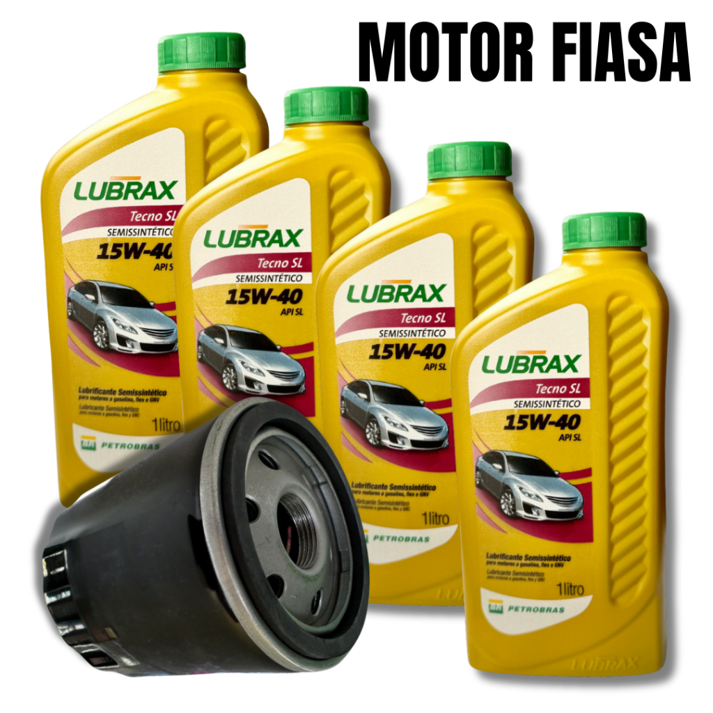 KIT TROCA DE ÓLEO 15W40 SEMISSINTETICO LUBRAX TECNO Fiasa