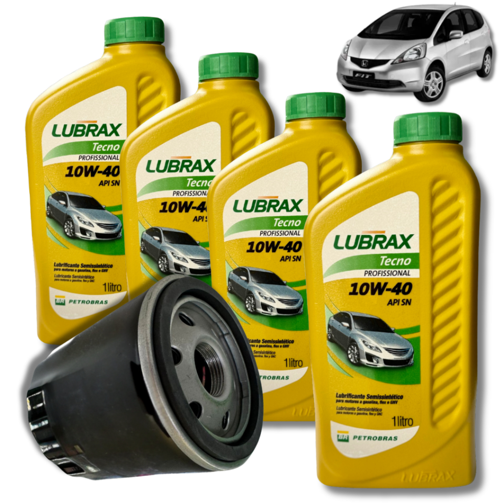 KIT TROCA DE ÓLEO HONDA FIT 10W30 LUBRAX + FILTRO.