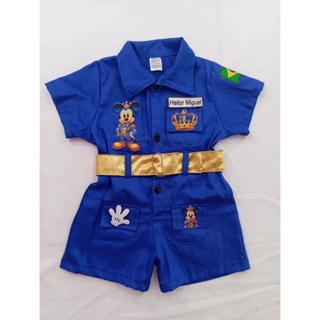 macacão fantasia infantil Mick&y realeza azul em Oferta na Shopee