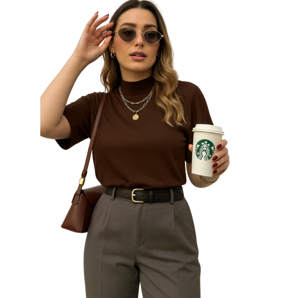 Kit 3 Blusas Feminina Tshirt Com Gola Ribana 100% Algodão Estilosa em Oferta na Shopee