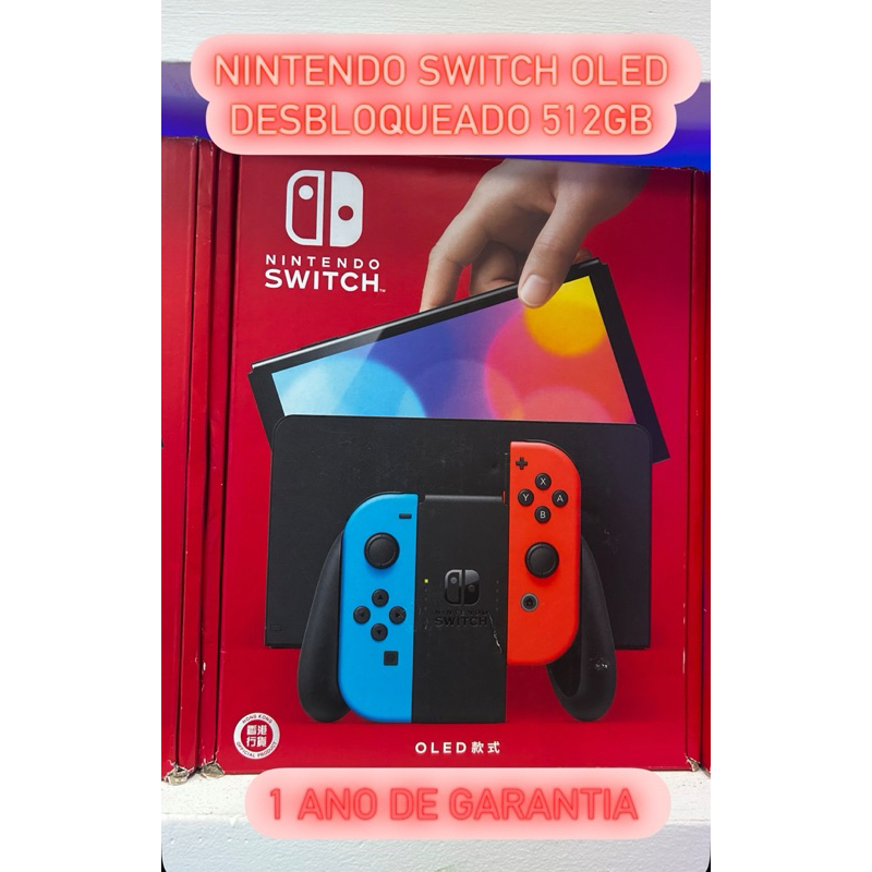 Nintendo Switch Oled Neon Desbloq. 512gb Novo