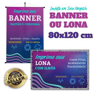 Banner Personalizado 80 x 120 cm Lona, Faixa ou Adesivo - Banner Personalizado com Foto em Oferta na Shopee