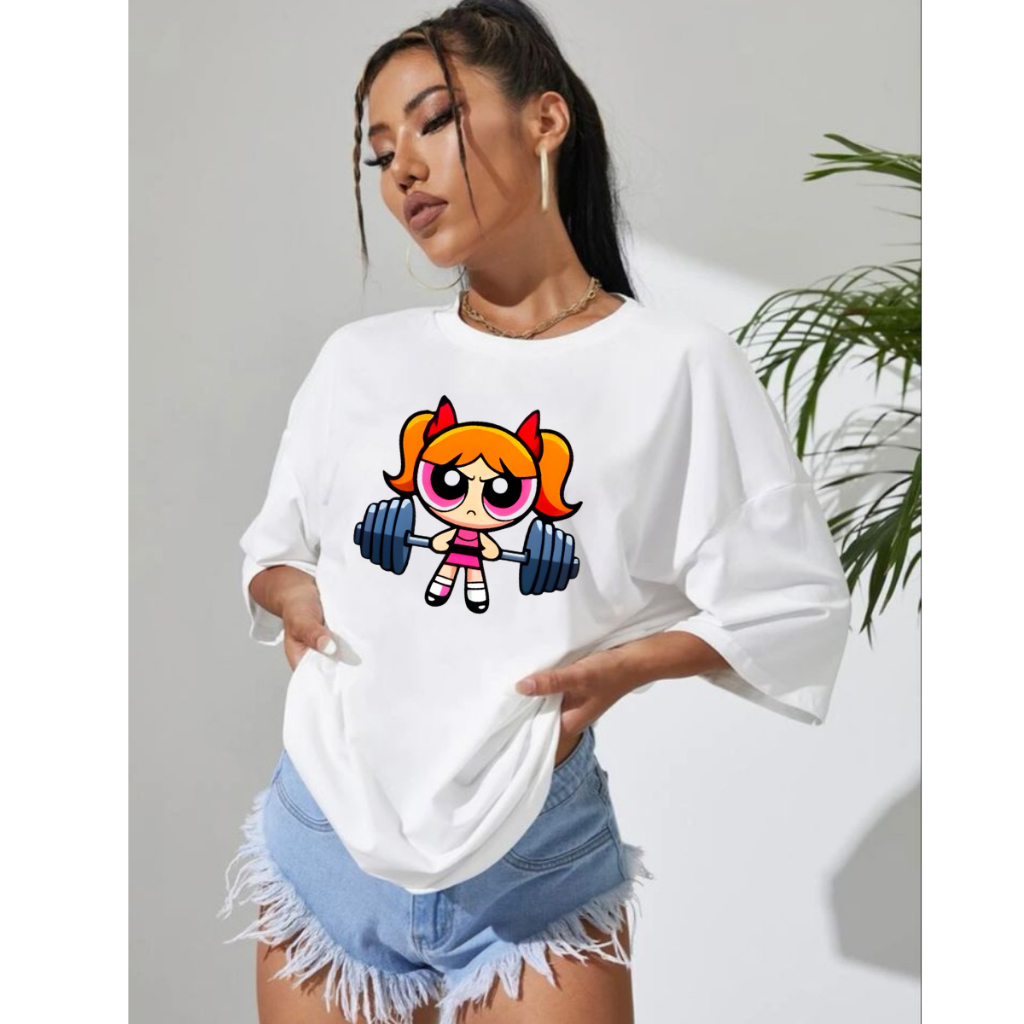 Camiseta Streetwear Blusa Academia Florzinha Halter As Meninas Super Poderosas Camisa Algodão Premium